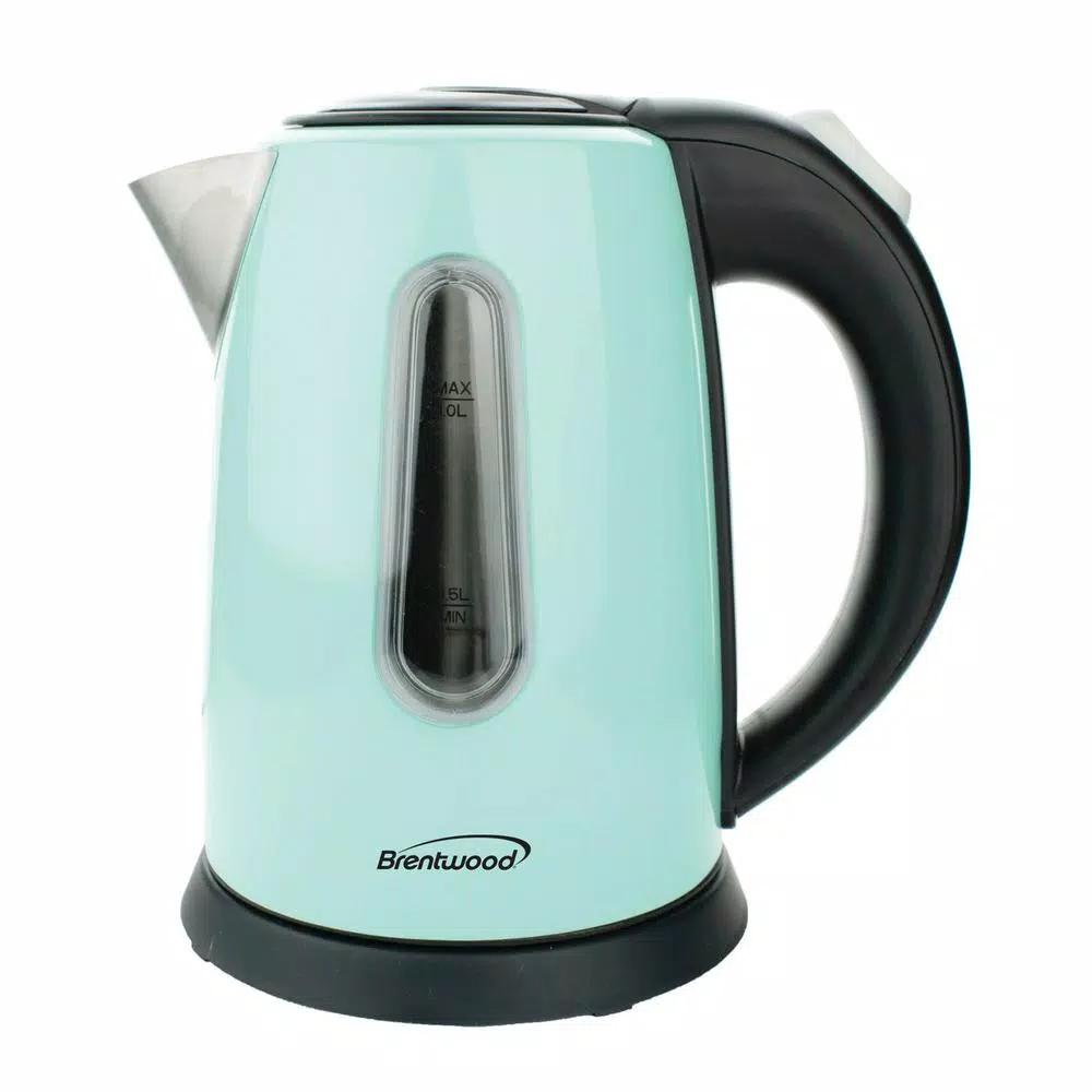 Brentwood Appliances 1-Liter Blue Stainless Steel Cordless Electric Kettle