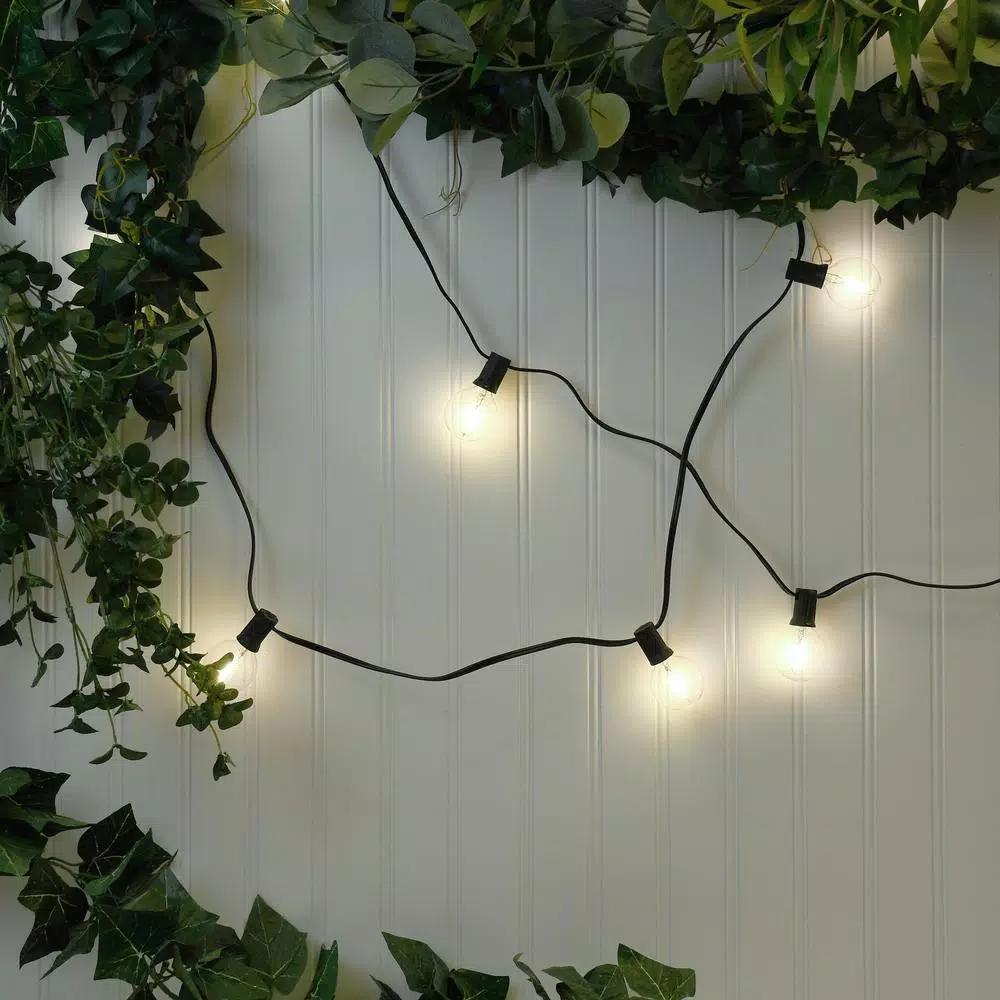 LUMABASE 25 LED White Globe String Lights with Warm Filament Bulbs, 25 ft. Weather Resistant Outdoor/Indoor Decor