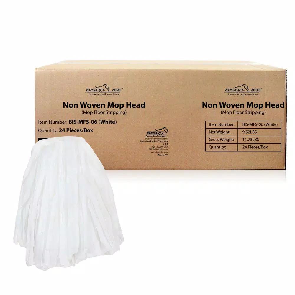 Kleen Handler by Bison Life Commercial Grade Non-Woven Disposable Mop Heads, Case of 24
