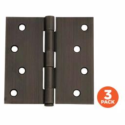 Design House 4 in. Square Corner Door Hinge, Oil Rubbed Bronze, 3-Pack thumbnail 2