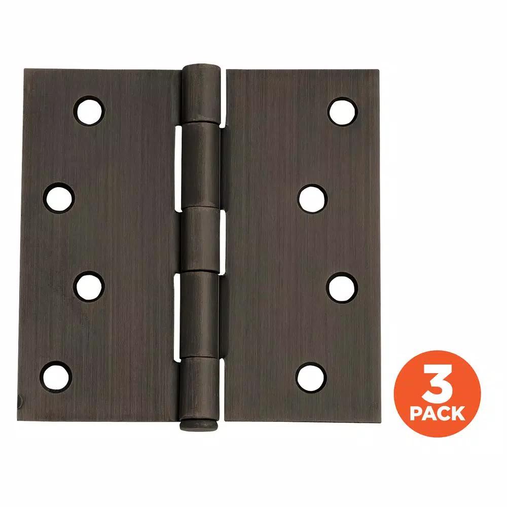 Design House 4 in. Square Corner Door Hinge, Oil Rubbed Bronze, 3-Pack