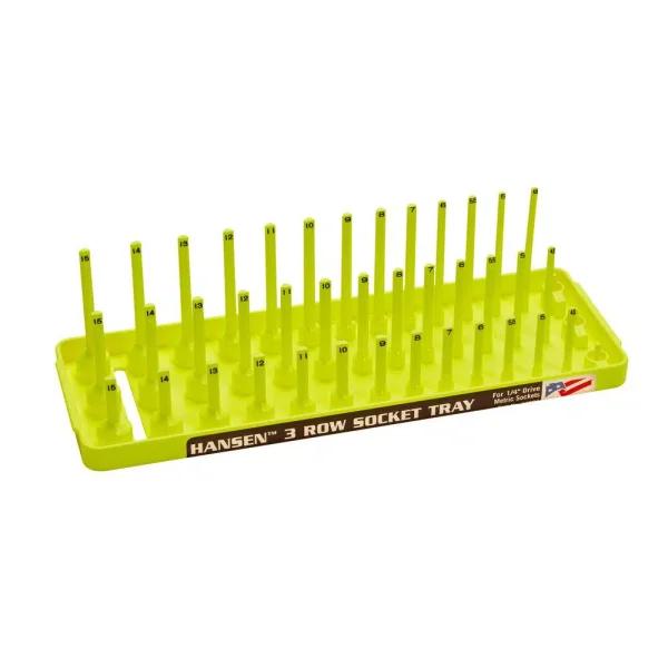 Unbranded Metric Semi-Deep Socket Holder, 1/4 in. Drive, Hi-Viz Yellow