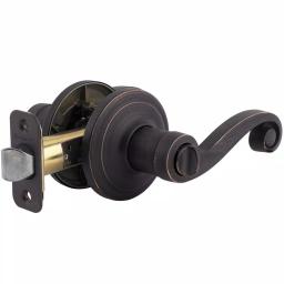 Kwikset Lido Venetian Bronze Exterior Entry Door Lever with SmartKey Security thumbnail 4