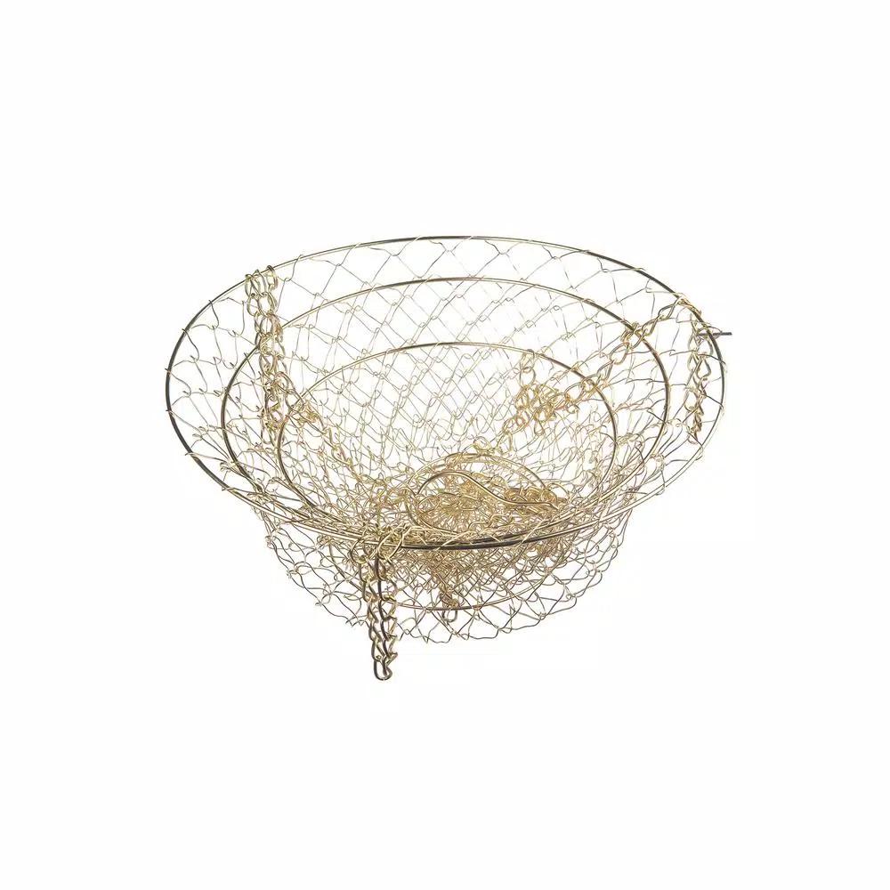 Fox Run Gold 3-Tier Hanging Fruit Basket - Iron Metal Wire Tiered Kitchen Organizer