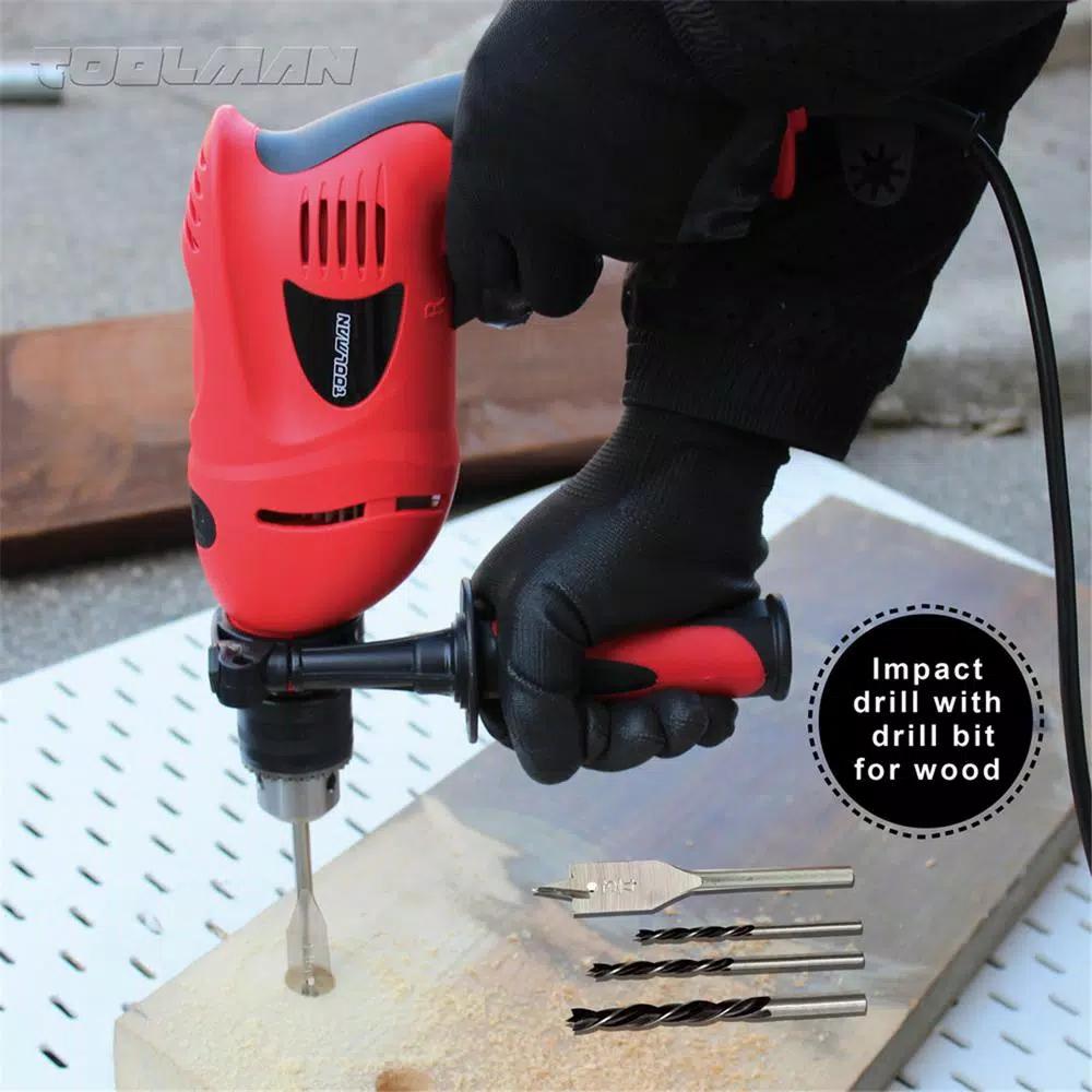 Boyel Living 6.4 Amp 1/2 in. Corded Hammer Drill Driver with Variable Speed and Rotatable Handle