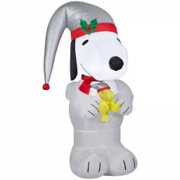 Gemmy 3.5 ft. Peanuts Snoopy and Woodstock Airblown Inflatable with Platinum Accents thumbnail 1