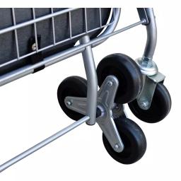 Milwaukee Silver Steel Easy Climb 3-Wheel Shopping Cart with Accessory Basket, 75 lb Capacity thumbnail 3