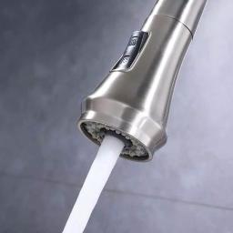 Vanity Art Brushed Nickel Single-Handle Pull-Down Kitchen Faucet with Spray Wand thumbnail 6