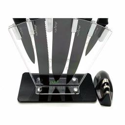 NutriChef 7-Piece German Stainless Steel Precision Kitchen Knife Set with Block Stand thumbnail 2