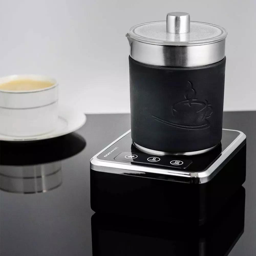 OVENTE 7 oz. Stainless Steel Milk Frother with Induction Base, 600W Hot and Cold Frother