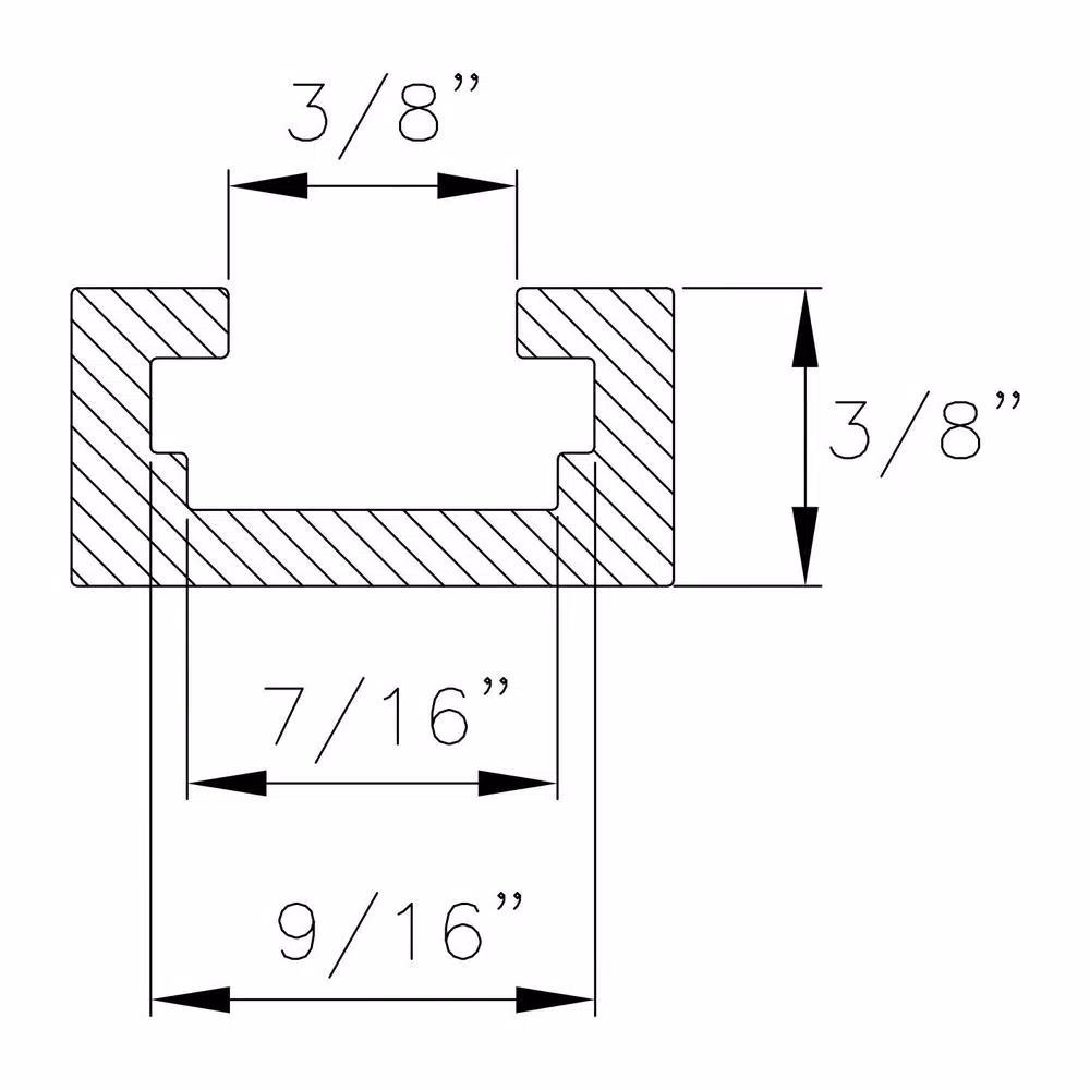 POWERTEC 36 in. Double-Cut Universal T-Track with Intersection Kit and Wood Screws
