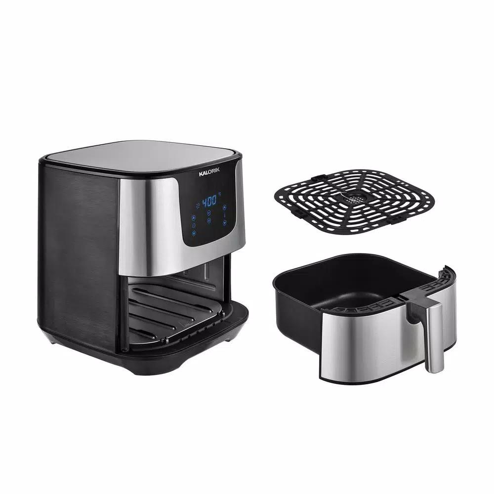 KALORIK 6 Qt. Stainless Steel Digital Air Fryer Pro XL Toaster Oven with 8 Smart Presets