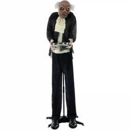 Haunted Hill Farm 5 ft. Animatronic Moaning Butler Halloween Prop thumbnail 1