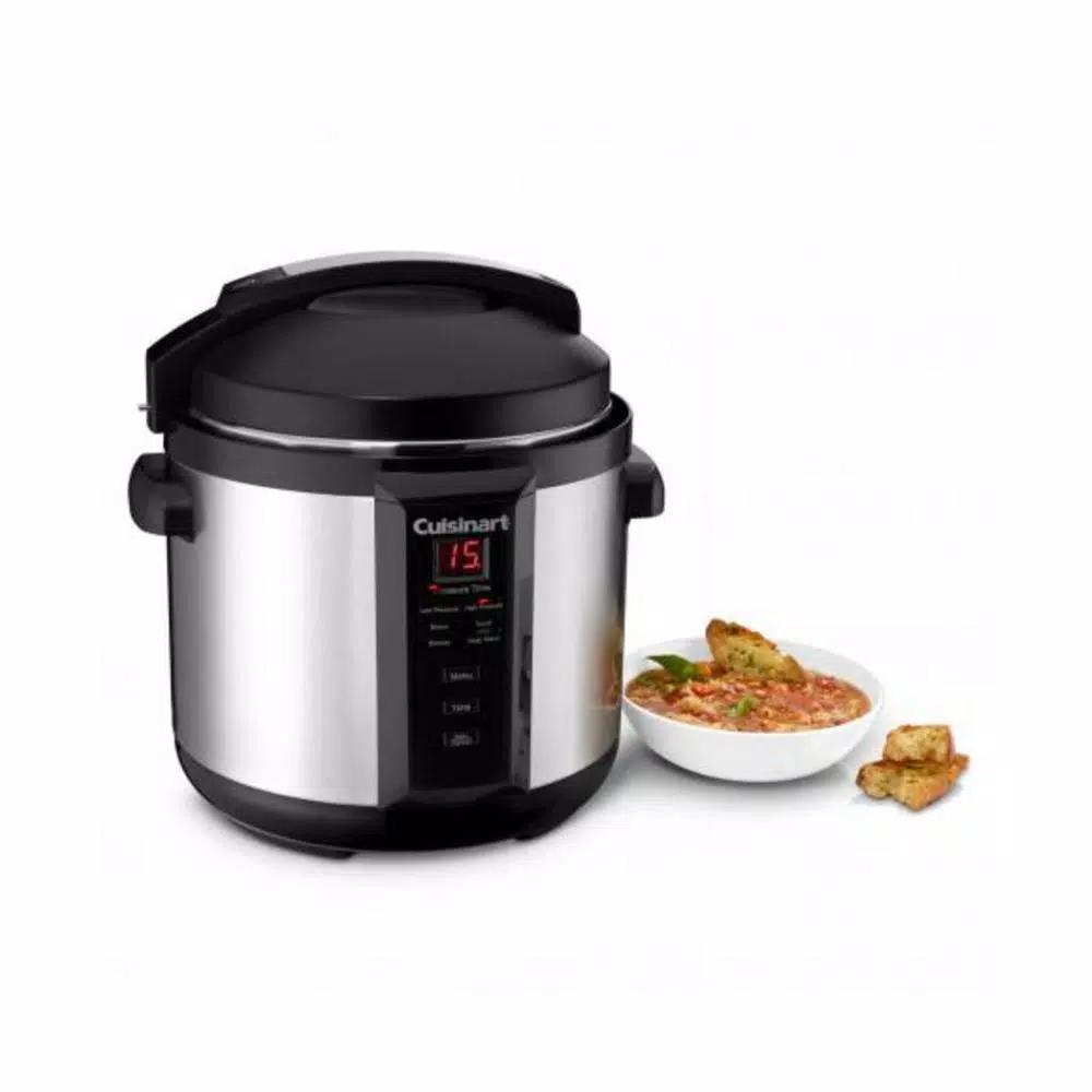 Cuisinart 6 Qt. Stainless Steel Electric Pressure Cooker with Digital Thermostat and Nonstick Pot