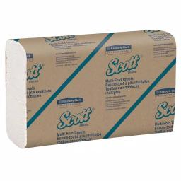 Scott Multi-Fold White Paper Towels, 250 Sheets per Pack, 1-Ply Recycled Content thumbnail 1