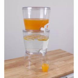 Basicwise Stackable 1.4 Gal. Juice and Water Beverage Dispenser with Stand, Clear thumbnail 4
