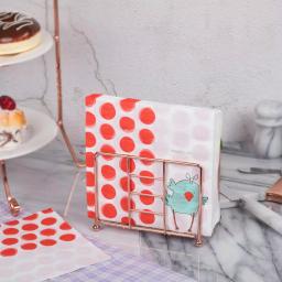 Creative Home Copper Plated Iron Napkin Holder, Elegant Metal Tissue Dispenser for Kitchen and Dining Table thumbnail 3