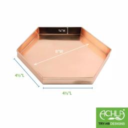 Achla Designs Hexagonal Copper Plated Stainless Steel Decorative Trays, Set of 3 thumbnail 2