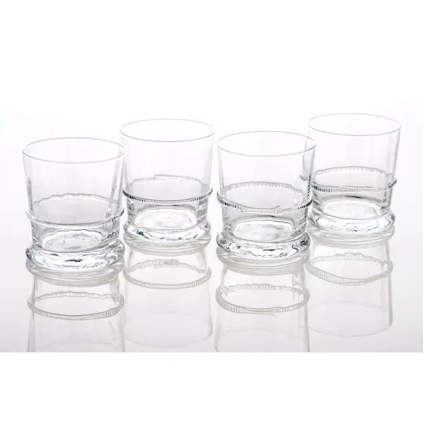 Abigails Lionshead Double Old-Fashioned Glass with Applied Rope Detail (Set of 4)