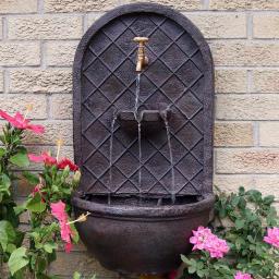 Sunnydaze Decor Messina Solar Powered Outdoor Wall Fountain, Iron Finish Resin Water Feature thumbnail 8