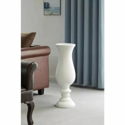 Uniquewise 30 in. White Modern Fiberglass Goblet Shape Floor Vase thumbnail 6