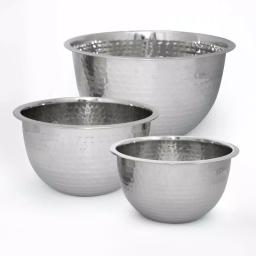 ExcelSteels 5 Qt. Professional Stainless Steel Hammered Mixing Bowl thumbnail 1