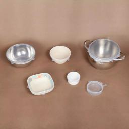 Creative Home 6-Piece Silicone Stretch Lid Cover Set - Airtight & Reusable Food Storage Lids thumbnail 4