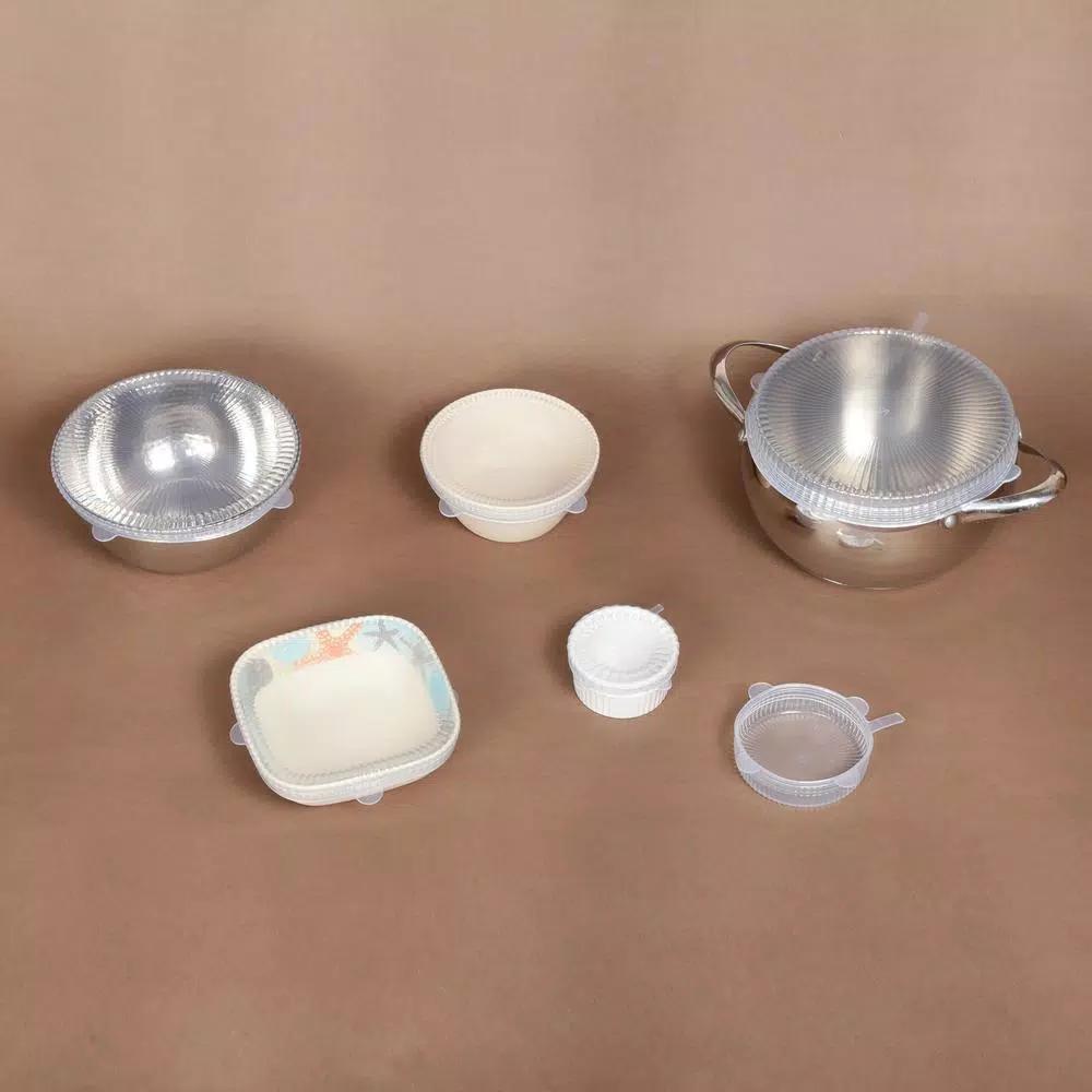 Creative Home 6-Piece Silicone Stretch Lid Cover Set - Airtight & Reusable Food Storage Lids