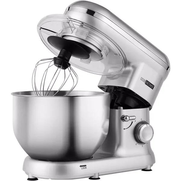 VIVOHOME 650W 6-Qt. Silver Tilt-Head Kitchen Stand Mixer with 6 Speeds