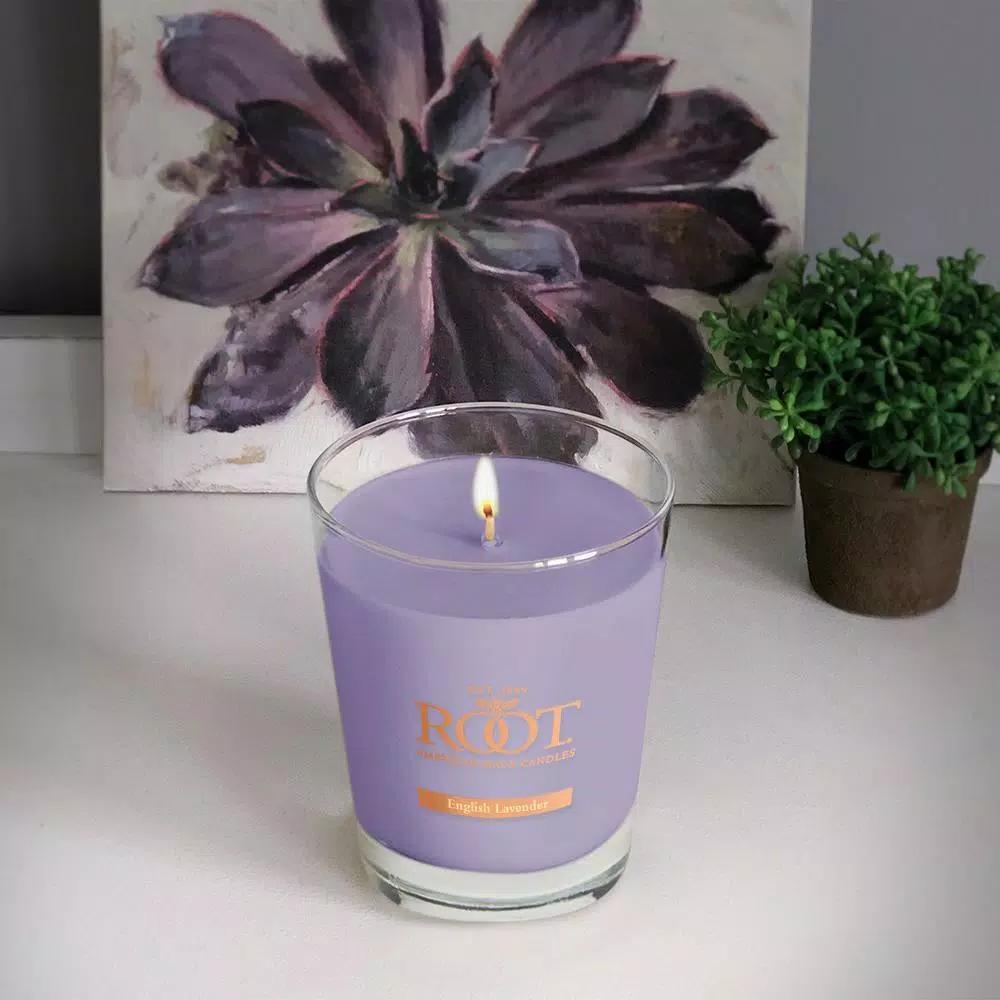 ROOT CANDLES A.I. Root Veriglass English Lavender Scented Soy and Beeswax Filled Jar Candle