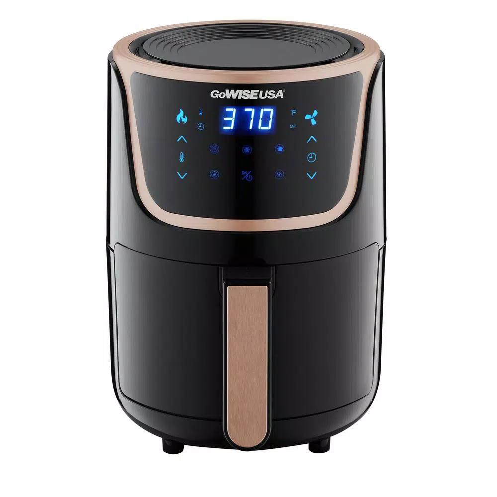 GoWISE USA 2 Qt. Mini Digital Air Fryer with Touchscreen, Black/Copper