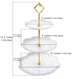 MALACASA 3-Tiered White Porcelain Cupcake Tower Stand - Round Dessert & Appetizer Serving Stand thumbnail 3