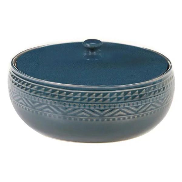 Certified International Aztec Teal 88 oz. Stoneware Bean Pot