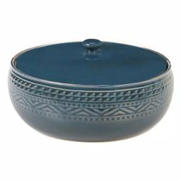 Certified International Aztec Teal 88 oz. Stoneware Bean Pot thumbnail 1