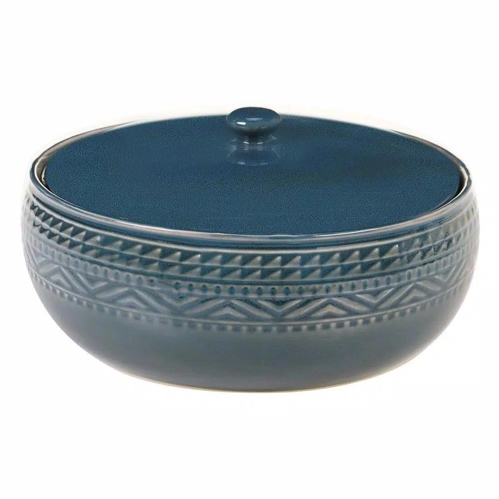 Certified International Aztec Teal 88 oz. Stoneware Bean Pot