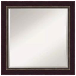 Amanti Art Signore 24 in. x 24 in. Square Wood Framed Beveled Edge Bathroom Vanity Mirror in Bronze thumbnail 1