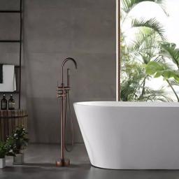 Vanity Art 46 in. Freestanding Single Handle Claw Foot Tub Faucet with Hand Shower, Oil Rubbed Bronze thumbnail 1