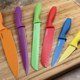 Top Chef by Master Cutlery 6-Piece Colored Stainless Steel Knife Set with Sheaths thumbnail 2
