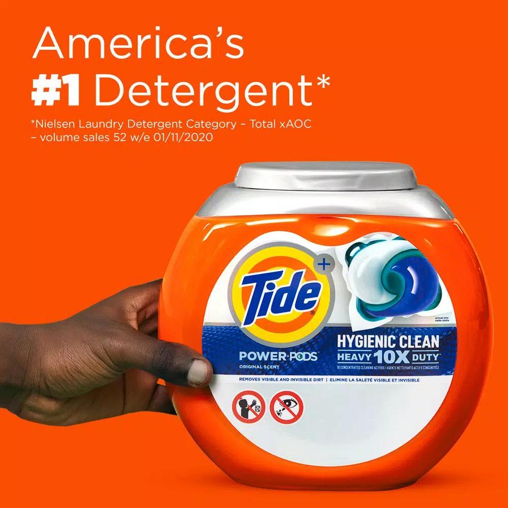 Tide Heavy Duty 10X Hygienic Clean Power Pods Laundry Detergent, Original Scent, 21-Count (4-Pack)