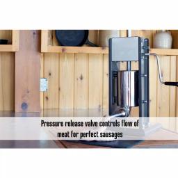 Weston Stainless Steel Sausage Stuffer with 7 lb. Capacity and 4 Funnels thumbnail 5