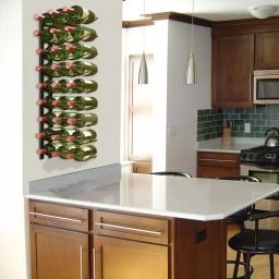 Epicureanist 27-Bottle Metal Wall-Mounted Wine Rack, Black thumbnail 3
