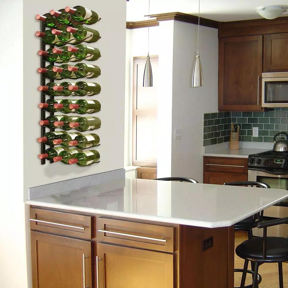 Epicureanist 27-Bottle Metal Wall-Mounted Wine Rack, Black