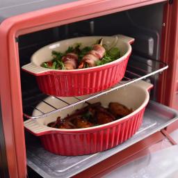 MALACASA Red Oval Porcelain Bakeware Set, 2-Piece Ceramic Baking Dish Pans (9.5 in. and 11.25 in.) thumbnail 7
