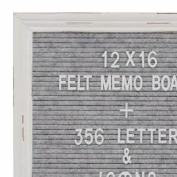 Stonebriar Collection Stonebriar Gray Felt Memo Board with White Wash Wooden Frame and 356 Letter Kit thumbnail 2
