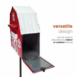 Alpine Corporation 54 in. Metal Letters to Santa Red Barnhouse Mailbox Garden Stake thumbnail 6