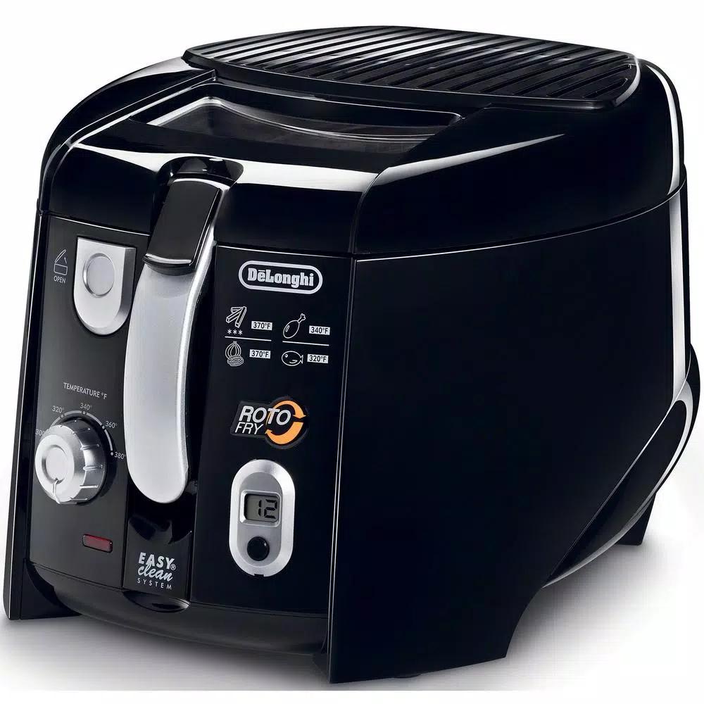 DeLonghi De'Longhi Roto Fry Cool Touch Low Oil Deep Fryer, 1.2L Capacity, Black