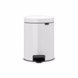 Brabantia Icon 1.3 Gal. White Steel Step-On Trash Can with Soft-Close Lid thumbnail 1