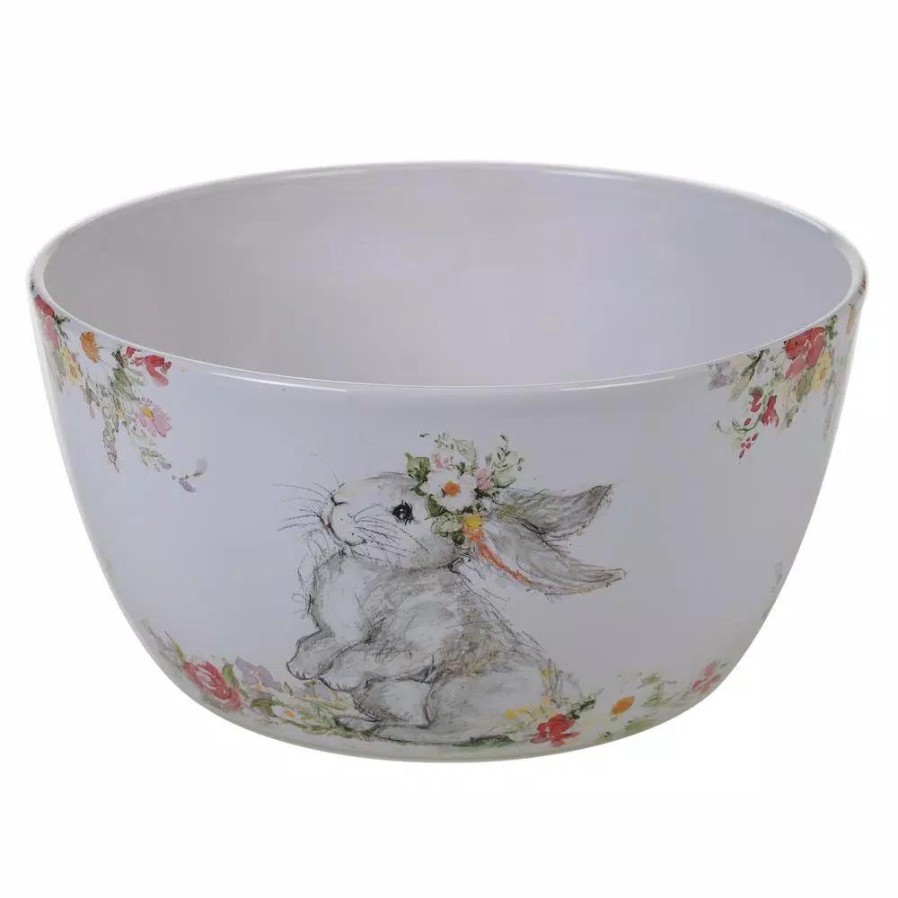 Certified International Sweet Bunny 10.75 in. Multicolored Earthenware Deep Serving Bowl