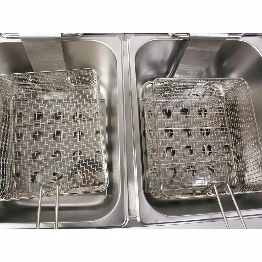 Costway 5000W Dual Tank Electric Countertop Deep Fryer, Stainless Steel Commercial & Home Restaurant Fryer