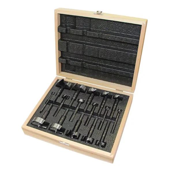 Fisch Black Shark Forstner Bit Set, 16-Piece, High Speed Steel, 1/4 in. to 2-1/8 in.